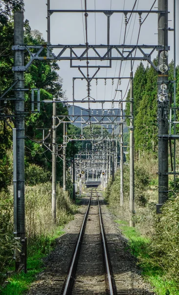 Percorsi ferroviari nella campagna di Osaka, Giappone — Foto Stock