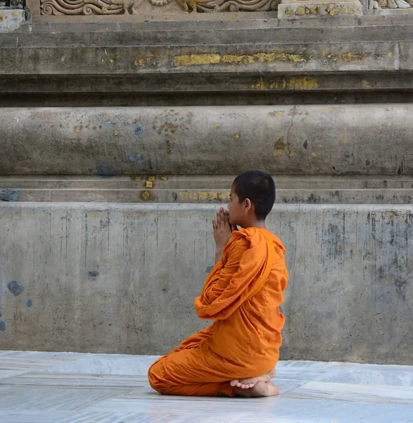 Tapınakta dua eden acemi bir keşiş. 