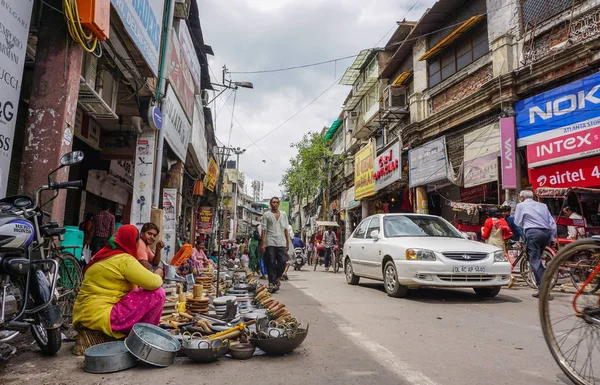 デリー、インドの通り市場 — ストック写真