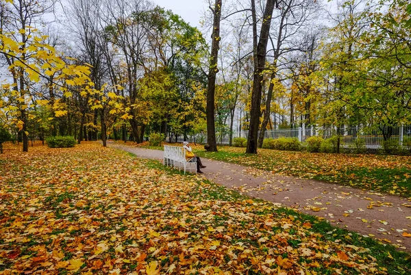 Jesienny park w Sankt Petersburg, Federacja Rosyjska — Zdjęcie stockowe