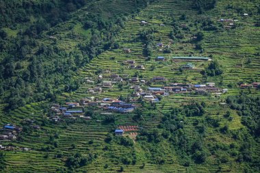 Pokhara dağ köyü, Nepal 