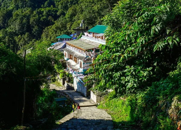 Casa de té en el circuito de Annapurna Trek — Foto de Stock