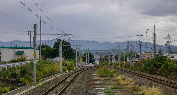 Binari ferroviari alla stazione di Aomori, Giappone — Foto Stock