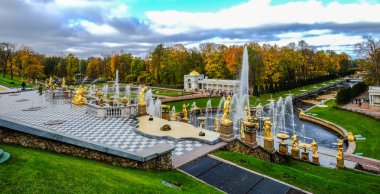 Fountains of Peterhof in St Petersburg, Russia clipart