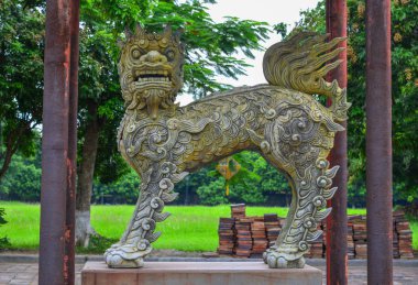 Hue Citadel 'de Tanrı aslan heykeli 