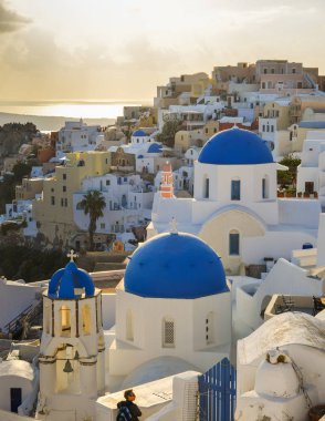 Santorini Island güzel kasaba, Yunanistan 
