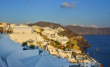 Santorini Island güzel kasaba, Yunanistan 
