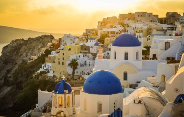 Santorini Island güzel kasaba, Yunanistan 