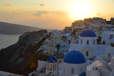 Santorini Island güzel kasaba, Yunanistan 