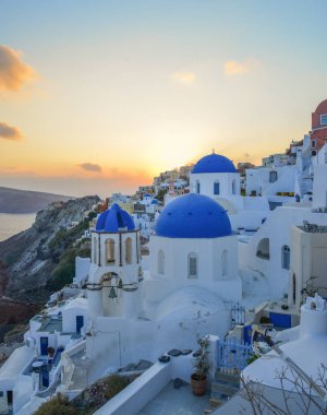 Santorini Island güzel kasaba, Yunanistan 
