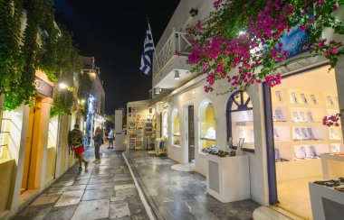 Santorini Adası, Yunanistan eski sokak