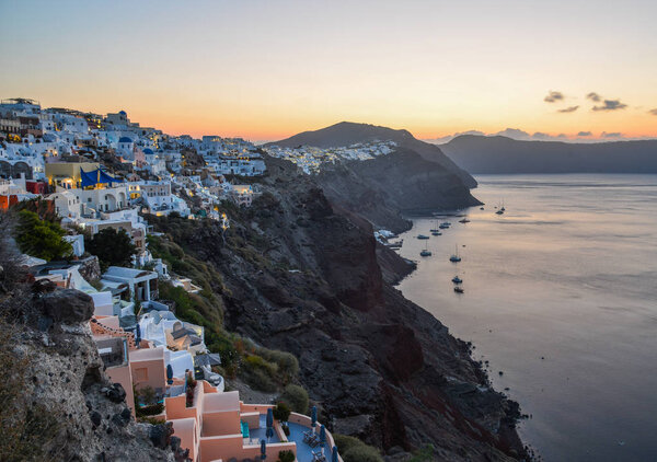 Beautiful town of Santorini Island, Greece 