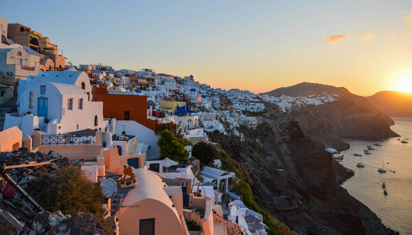 Beautiful town of Santorini Island, Greece 