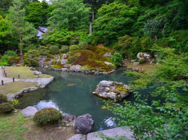 Japon bahçesinde pastoral manzara