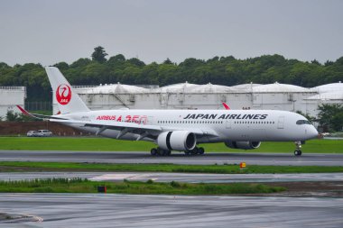 Havaalanındaki yolcu uçağı. 