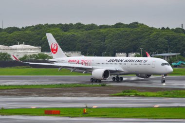 Havaalanındaki yolcu uçağı. 