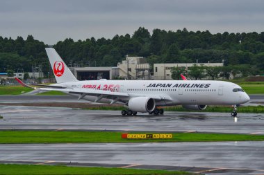 Havaalanındaki yolcu uçağı. 