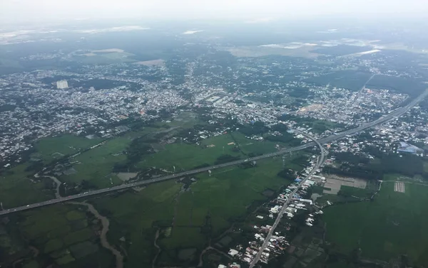 Vista aérea do campo em Saigão, Vietnã — Fotografia de Stock