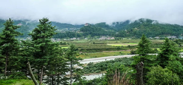 不丹 廷布的山景 — 图库照片