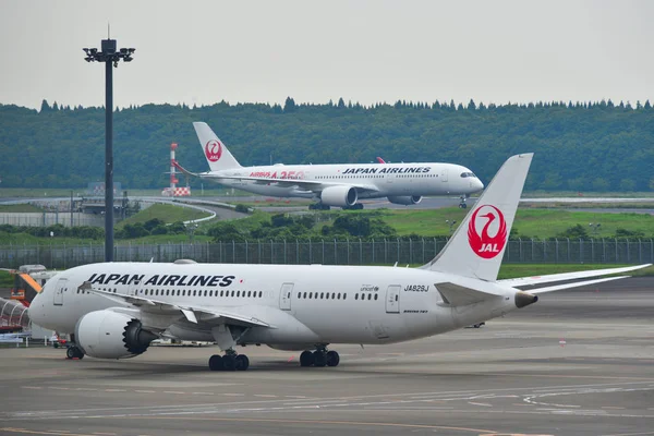 Επιβατικό αεροπλάνο στο αεροδρόμιο Ναρίτα του Τόκιο — Φωτογραφία Αρχείου