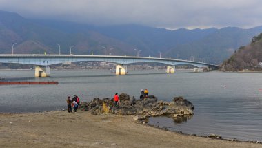 Yamanashi güzel göl ve dağ, Japonya