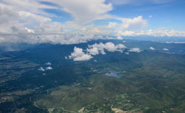 Kuzey Tayland kırsal havadan görünümü 