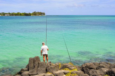 mauritius Adası'nın deniz manzarası 