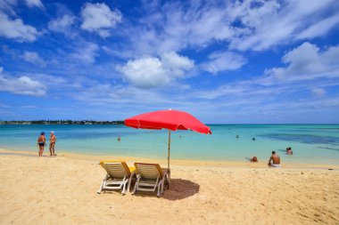 mauritius Adası'nın deniz manzarası 
