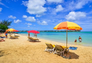 mauritius Adası'nın deniz manzarası 