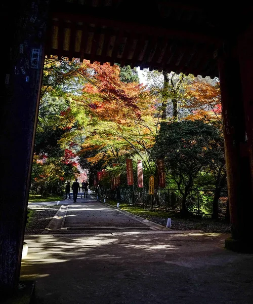 Ξύλινη πύλη του ιαπωνικού ναού — Φωτογραφία Αρχείου