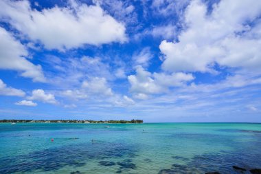mauritius Adası'nın deniz manzarası 