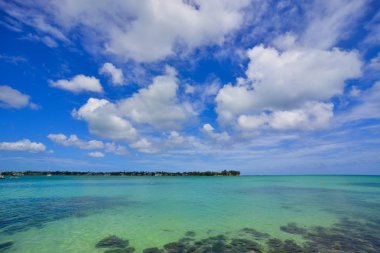 mauritius Adası'nın deniz manzarası 