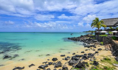 mauritius Adası'nın deniz manzarası 