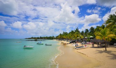 mauritius Adası'nın deniz manzarası 