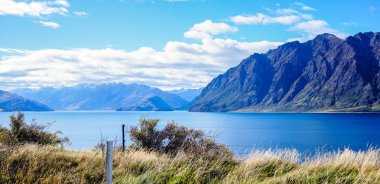 Göl sahne Yeni Zelanda 