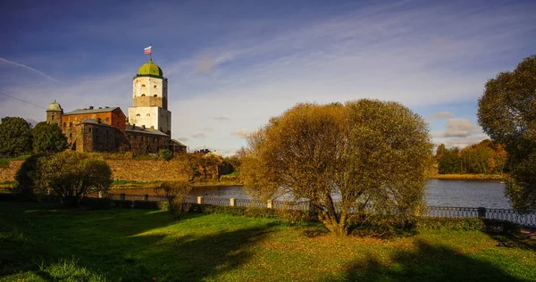 Güneşli bir günde Vyborg St. Olav Kulesi — Stok fotoğraf