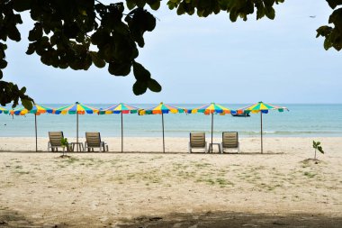 Phuket Adası'nda kum plajı, Tayland 