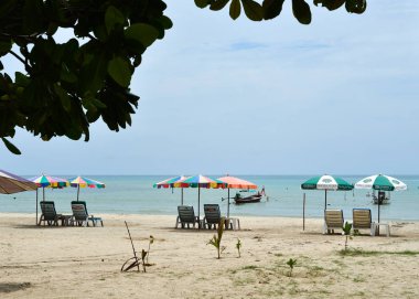 Phuket Adası'nda kum plajı, Tayland 
