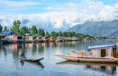 Srinagar Dal Gölü Manzarası, Hindistan