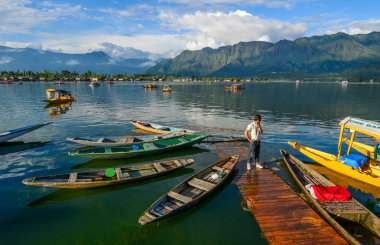 Srinagar Dal Gölü Manzarası, Hindistan
