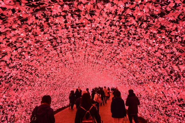 Giant LED ljus tunneln i Nabana ingen Sato — Stockfoto