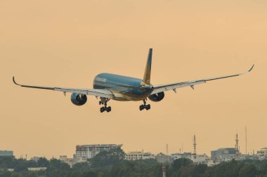 Saigon havaalanına iniş yolcu uçak 