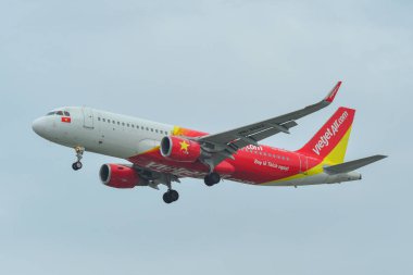 Saigon havaalanına iniş yolcu uçak 