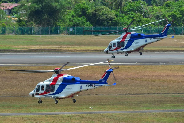 Langkawi Malesia Maaliskuu 2019 Royal Malaysian Police Agustawestland Aw139 Lentoonlähtö — kuvapankkivalokuva