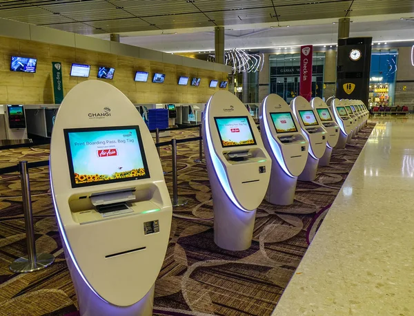 Singapore Mar 2019 Self Service Check Kiosks Terminal Changi Airport — Stock Photo, Image