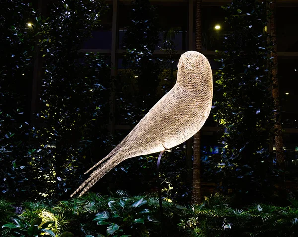 Singapore Mar 2019 Lighting Bird Decorations Terminal Changi Airport Sin — Stock Photo, Image