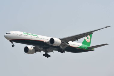 Saygon, Vietnam - Mar 18, 2019. B-16733 Eva Airways Boeing 777-300er Iniş Tan Son Nhat Havaalanı (Sgn) Saygon, Vietnam.
