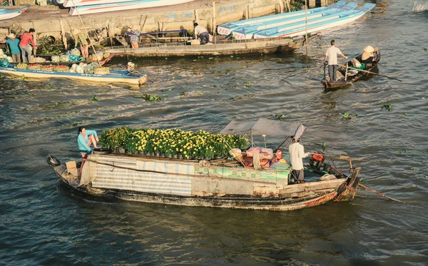 Soc Trang Vietnam Februari 2016 Flytande Marknad Nga Nam District — Stockfoto