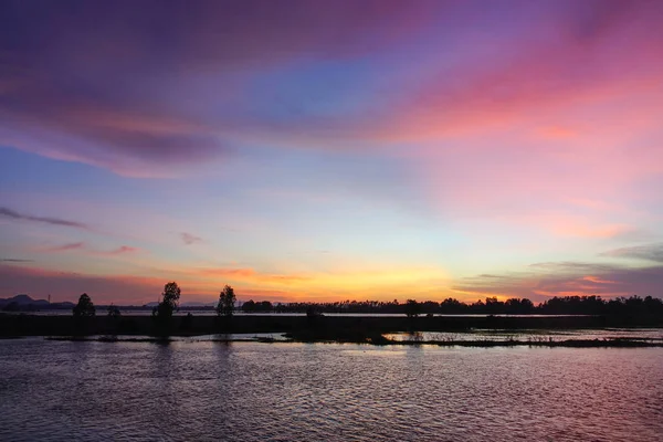 Pohled Řeku Mekong Při Západu Slunce Dong Thap Vietnamu Mekongská — Stock fotografie