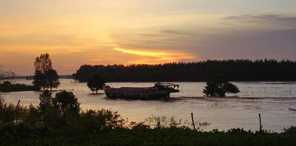 View Mekong River Sunset Dong Thap Vietnam Mekong Basin One — Stock Photo, Image